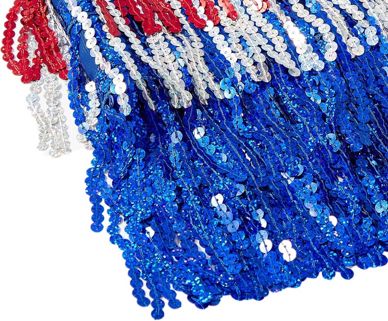 Durio Belly Dance Skirt Tassel Fringe Rave Skirt Party Sequin Tassel Skirt Belly Hip Scarf Festival Outfits for Women - Image 3